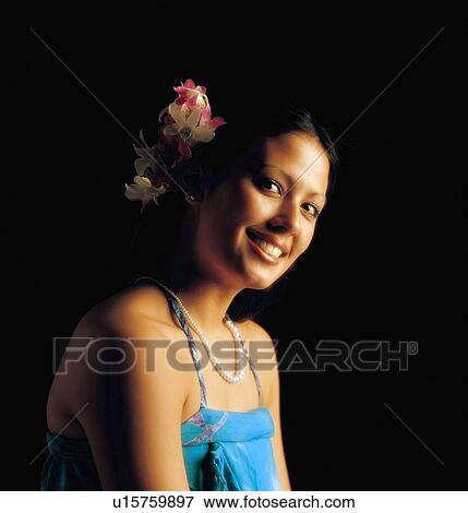 Portrait of Hawaiian woman View Large Photo Image Stock Photo - Portrait of Hawaiian woman. Fotosearch