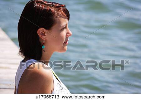 Stock Image - Profile of a woman . Fotosearch