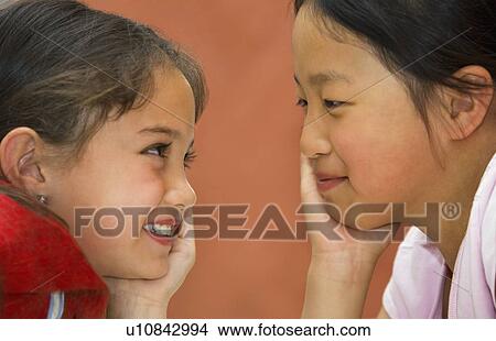 Picture - Profile of girls. Fotosearch