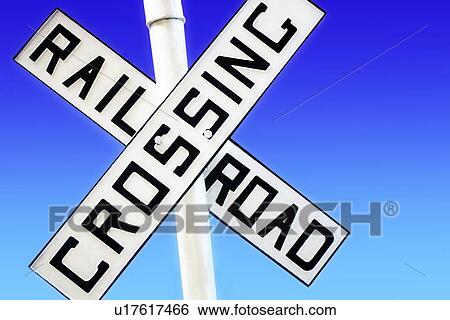 Stock Photograph - Railroad crossing sign. Fotosearch