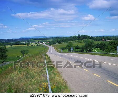 Stock Image - Road, Near Annaduff Co Leitrim, Ireland. Fotosearch
