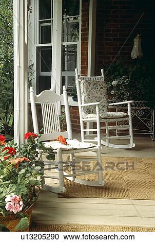 Rocking chairs on the porch View Large Photo Image Stock Image - Rocking chairs on the porch. Fotosearch