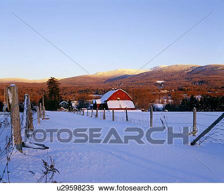 Stock Photography - Rural farm scene in winter. Fotosearch