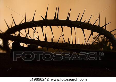 Stock Image - Silhouette of a crown of thorns. Fotosearch