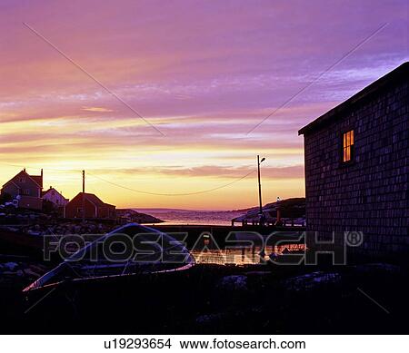Sunset at Peggy's Cove, Nova Scotia View Large Photo Image Picture - Sunset at Peggy's Cove, Nova Scotia. Fotosearch