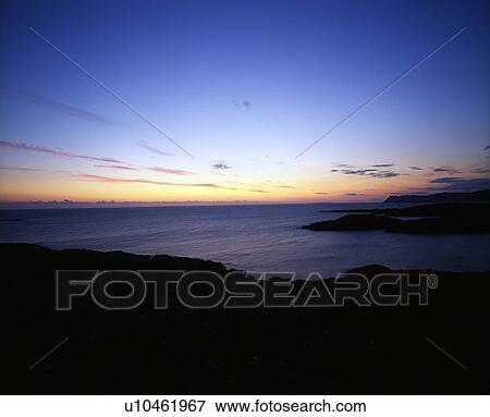 Sunset, Horn Head, Co Donegal, Ireland View Large Photo Image Stock Photo - Sunset, Horn Head, Co Donegal, Ireland. Fotosearch