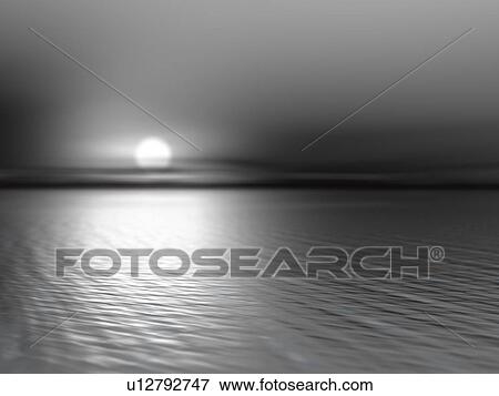 Stock Photo - Sunset on a lake. Fotosearch