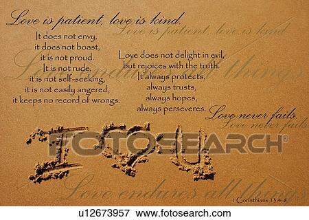 Stock Photo - The Love Chapter from 1 Corinthians 13: 4-8. Fotosearch