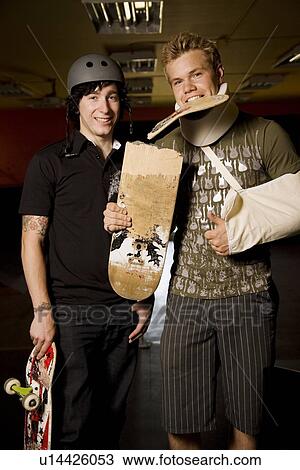 Stock Image - Two skateboarders together. Fotosearch