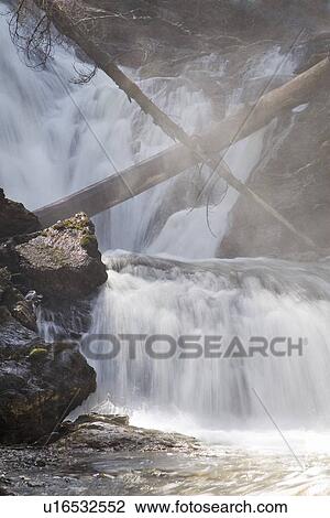 Waterfalls with logs View Large Photo Image Stock Image - Waterfalls with logs. Fotosearch