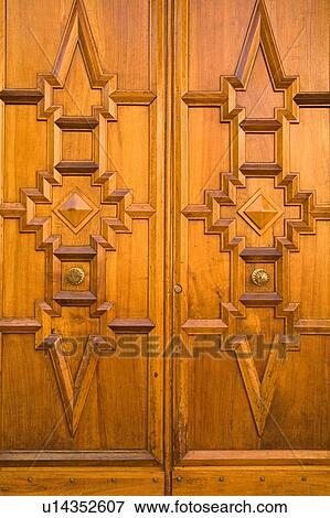 Wooden doors, City of Messina, Sicily, Italy View Large Photo Image Stock Photo - Wooden doors, City of Messina, Sicily, Italy . Fotosearch
