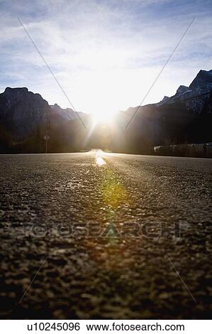 Stock Photograph - A road in Canmore, Alberta, Canada. Fotosearch