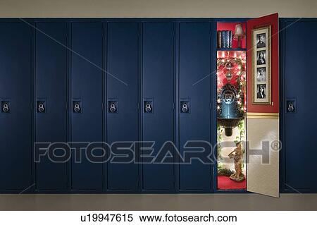 A row of lockers with one open View Large Photo Image Stock Photography - A row of lockers with one open. Fotosearch