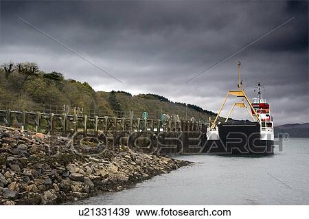 Boat docked in Lochaline, Scotland View Large Photo Image Stock Photo - Boat docked in Lochaline, Scotland. Fotosearch