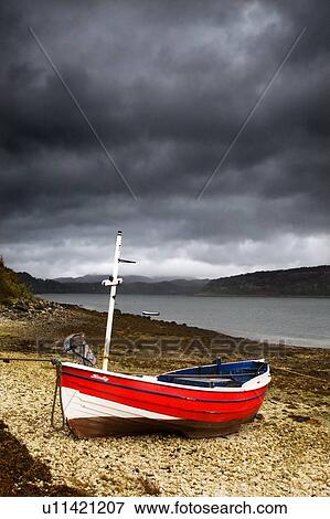 Boat on shore, Lochaline, Scotland View Large Photo Image Stock Photo - Boat on shore, Lochaline, Scotland. Fotosearch