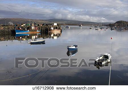 Boats in the water, Tobermory, Isle of Mull, Scotland View Large Photo Image Stock Photo - Boats in the water, Tobermory, Isle of Mull, Scotland. Fotosearch