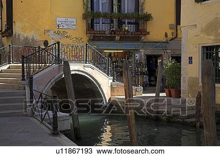 Bridge in the backstreets of Venice, Italy View Large Photo Image Stock Image - Bridge in the backstreets of Venice, Italy . Fotosearch