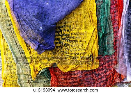 Picture - Buddhist Prayer Flags, Swayambhunath Temple, Nepal. Fotosearch