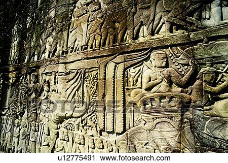 Detail of stone carvings, The Bayon, Angkor Thom, Cambodia View Large Photo Image Stock Image - Detail of stone carvings, The Bayon, Angkor Thom, Cambodia. Fotosearch