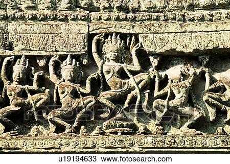 Detail of stone carvings, The Bayon, Angkor Thom, Cambodia View Large Photo Image Stock Image - Detail of stone carvings, The Bayon, Angkor Thom, Cambodia. Fotosearch