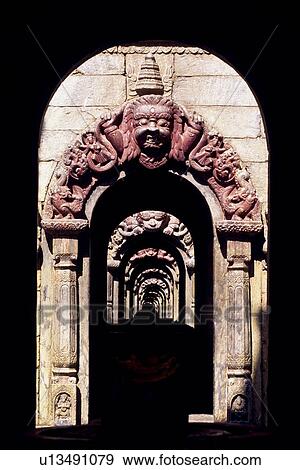 Stock Photo - Doorways of Chaityas, Pashupatinath, Nepal. Fotosearch