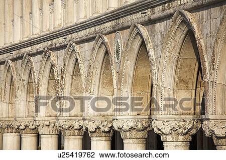 Facade detail of Doge's Palace, Venice, Italy View Large Photo Image Stock Image - Facade detail of Doge's Palace, Venice, Italy. Fotosearch
