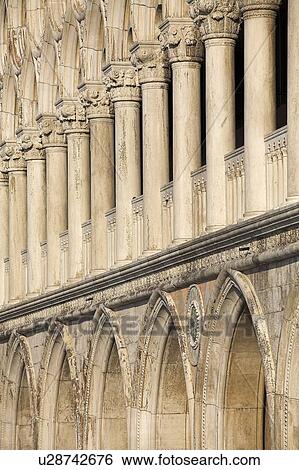 Stock Photograph - Facade Doge's Palace, St Mark's Square, Venice, Italy . Fotosearch