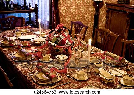 Stock Image - Formal table setting. Fotosearch