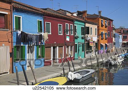Houses in Burano, Italy View Large Photo Image Stock Photography - Houses in Burano, Italy. Fotosearch