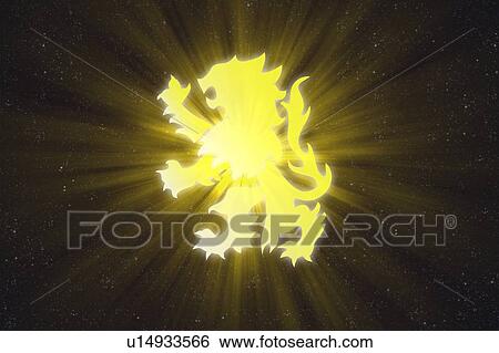Illuminated symbol of a lion View Large Photo Image Stock Photograph - Illuminated symbol of a lion. Fotosearch