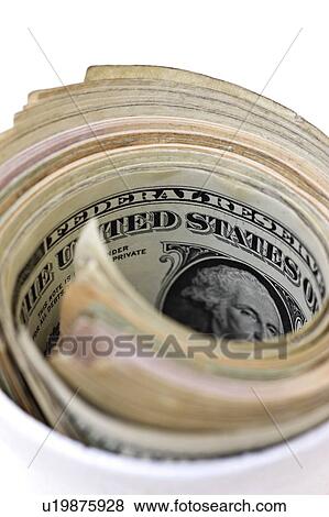 Money in cup View Large Photo Image Stock Photo - Money in cup . Fotosearch