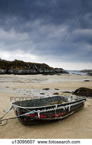 Moored boat in Ardtoe, Scotland View Large Photo Image Stock Photo - Moored boat in Ardtoe, Scotland. Fotosearch
