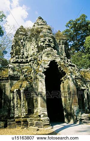 Stock Photo - North Gate, Angkor Thom, Cambodia. Fotosearch