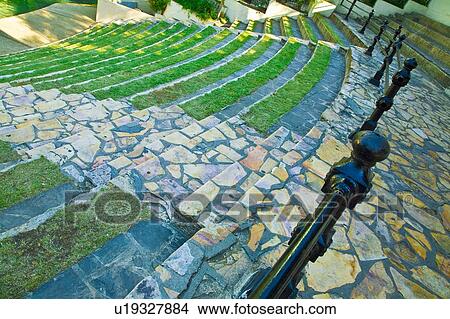 Outdoor steps and seating area, San Antonio, Texas, USA View Large Photo Image Picture - Outdoor steps and seating area, San Antonio, Texas, USA. Fotosearch