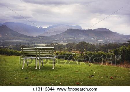 Park bench with a view View Large Photo Image Picture - Park bench with a view. Fotosearch