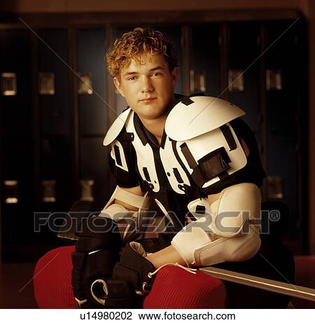 Portrait of a hockey player View Large Photo Image Stock Image - Portrait of a hockey player. Fotosearch