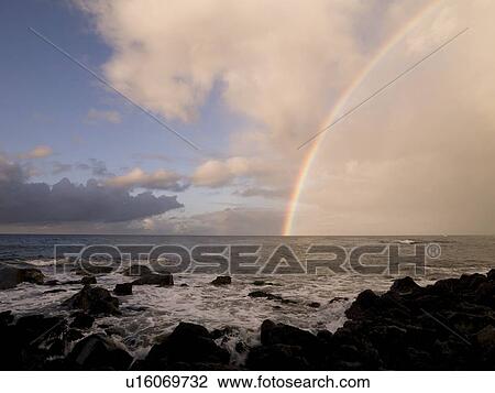 Stock Image - Rainbow, Poipu, Kauai, Hawaii. Fotosearch