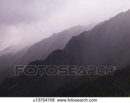Stock Photo - Side of a mountain, Napali Coast State Park, Kauai, Hawaii. Fotosearch