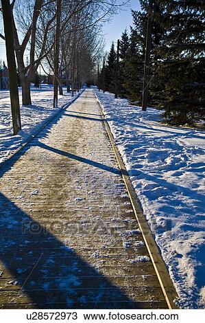 Sidewalk cleared of snow View Large Photo Image Stock Image - Sidewalk cleared of snow. Fotosearch