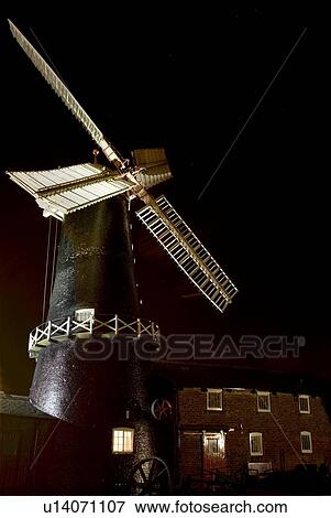 Skidby flour mill at night, Skidby, Yorkshire, England View Large Photo Image Stock Photo - Skidby flour mill at night, Skidby, Yorkshire, England. Fotosearch