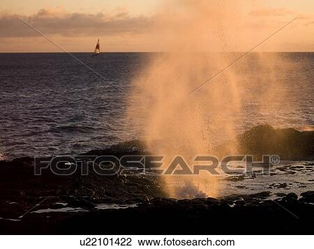 Spouting Horn, Kauai, Hawaii View Large Photo Image Stock Image - Spouting Horn, Kauai, Hawaii . Fotosearch