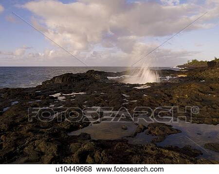Stock Photo - Spouting Horn, Kauai, Hawaii . Fotosearch