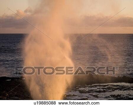 Spouting Horn, Kauai, Hawaii View Large Photo Image Stock Photo - Spouting Horn, Kauai, Hawaii . Fotosearch