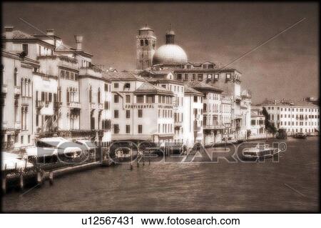 Stock Image - The Grand Canal from Ponte Degli Scalzi, Italy. Fotosearch