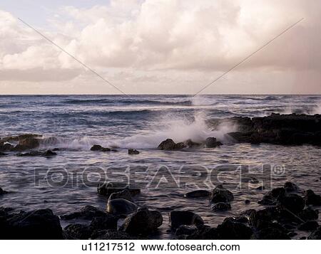 Waves and rocks, Poipu, Kauai, Hawaii View Large Photo Image Stock Image - Waves and rocks, Poipu, Kauai, Hawaii. Fotosearch