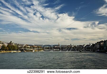Stock Image - A bridge over the Rhine, Europe. Fotosearch