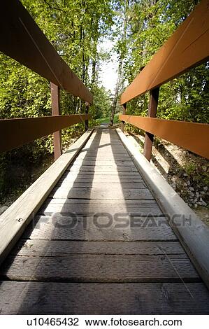 Stock Image - A foot bridge, Fairmont, BC, Canada. Fotosearch