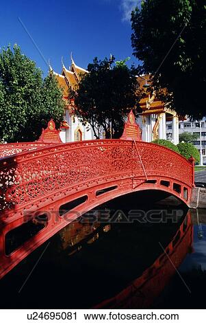 Bridge leading to the Marble Temple, Bangkok, Thailand View Large Photo Image Stock Image - Bridge leading to the Marble Temple, Bangkok, Thailand. Fotosearch