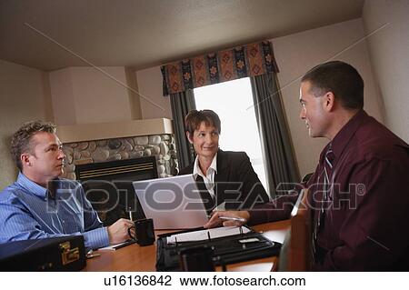Business people meeting with computers View Large Photo Image Stock Image - Business people meeting with computers. Fotosearch
