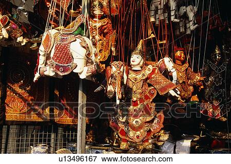 Display of puppets for sale, Chiang Mai, Thailand View Large Photo Image Stock Photo - Display of puppets for sale, Chiang Mai, Thailand. Fotosearch